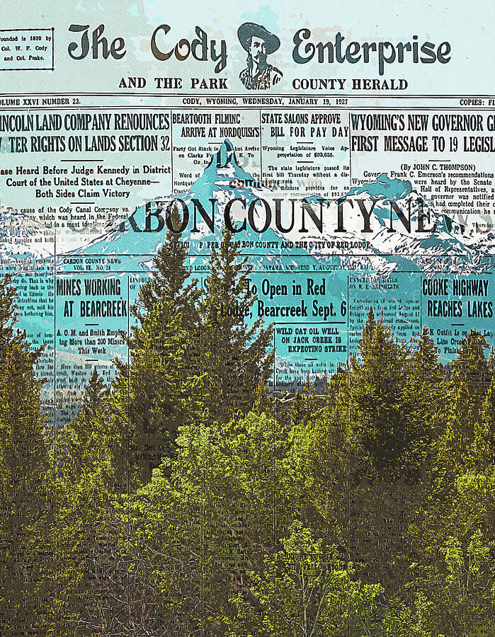Beartooth Mountain Newspaper Mixed Media by Dan Sproul Beartooth Mountain Newspaper Mixed Media by Dan Sproul