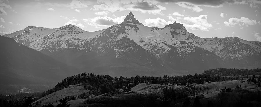 Beartooth Mountain Panorama Black And White Photograph by Dan Sproul