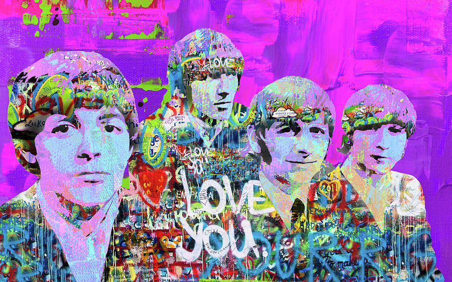 Beatles Love You Painting by Stephen Chambers - Fine Art America