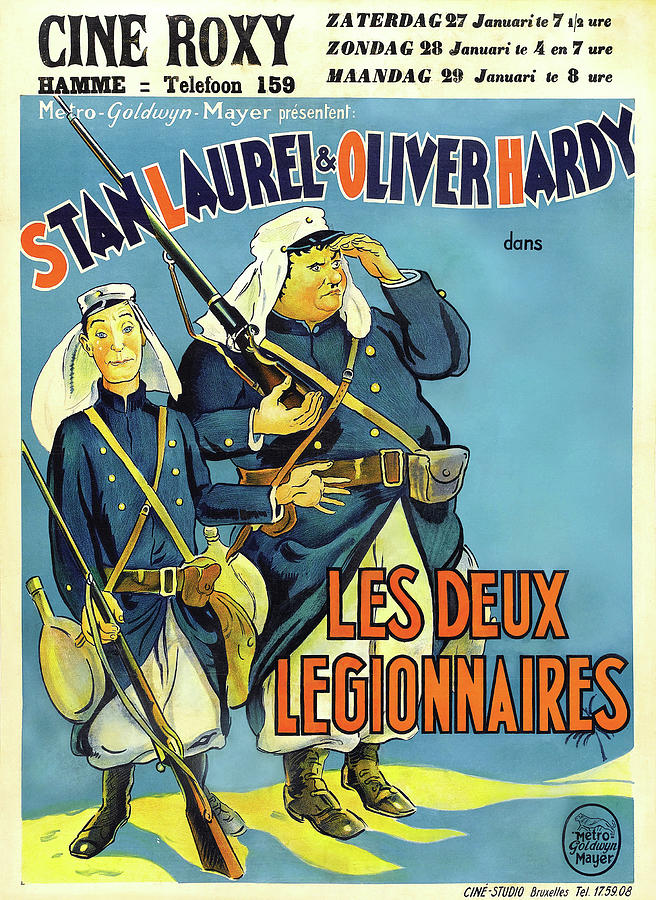 Beau Hunks, Laurel and Hardy, 1931 Mixed Media by Movie World Posters