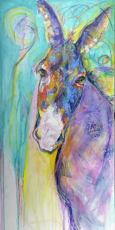 Donkey Painting - Beaucephus by Brenda Peo