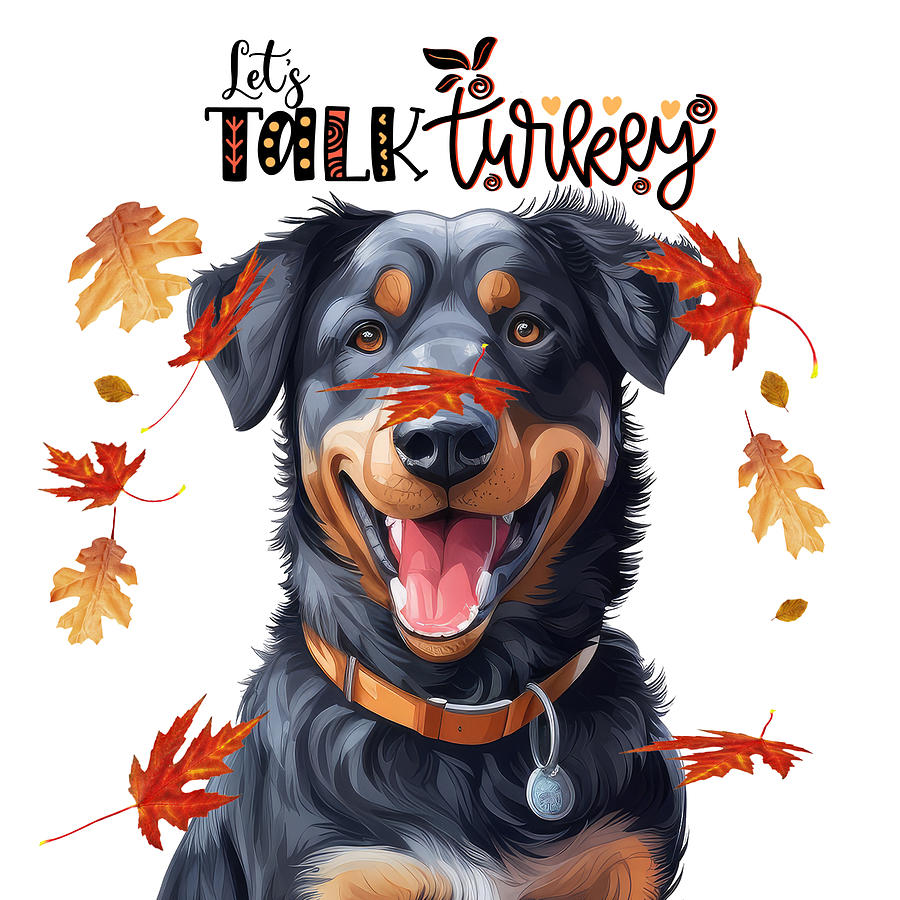 Beauceron Funny Thanksgiving Dog Digital Art by Doreen Erhardt