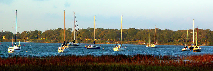 Beaufort South Carolina - Harbor Sailboats Photograph by Kenneth Lane Smith