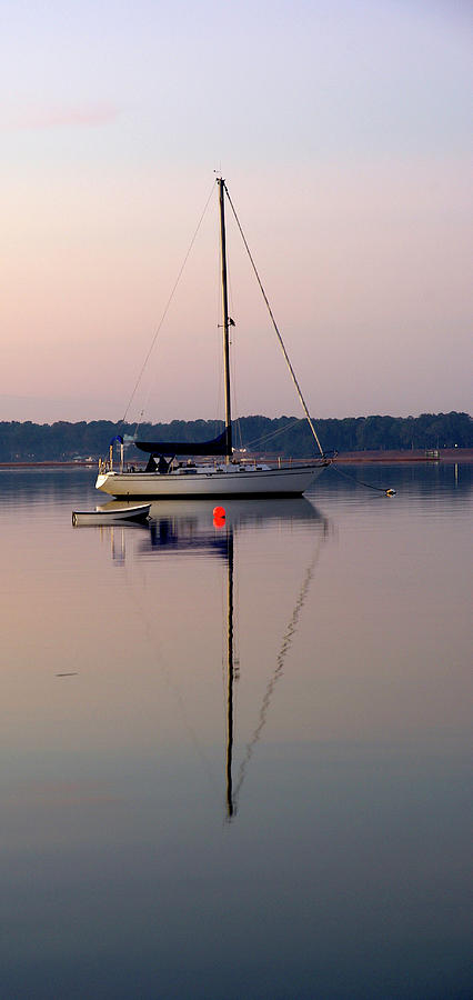 Sailboat as Rest in Beaufort Harbor - South Carolina Photograph by Kenneth Lane Smith