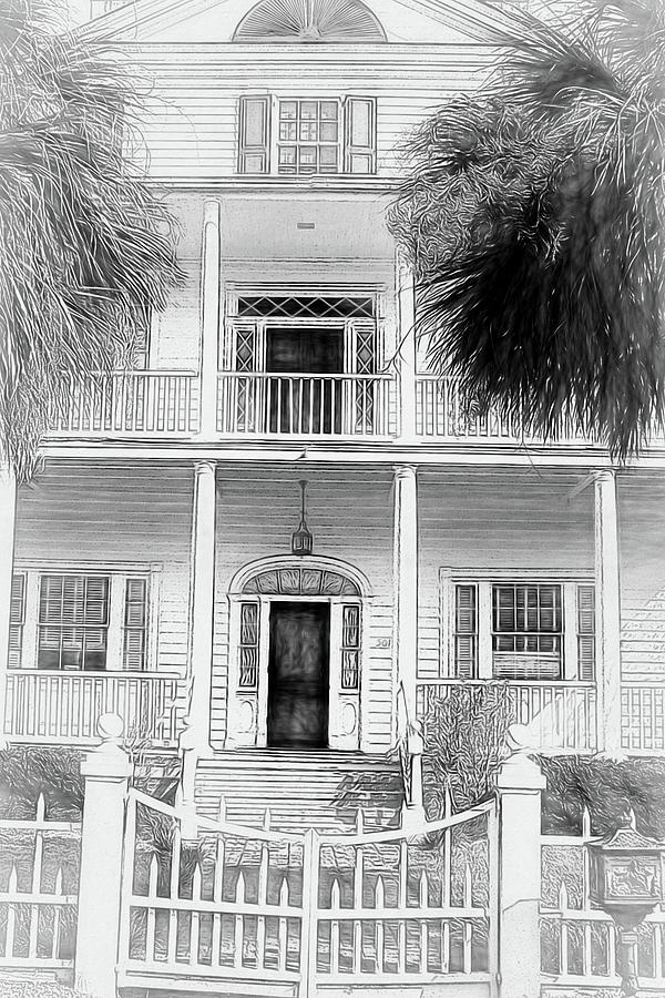 Beaufort House Sketch Photograph by Jerry Griffin