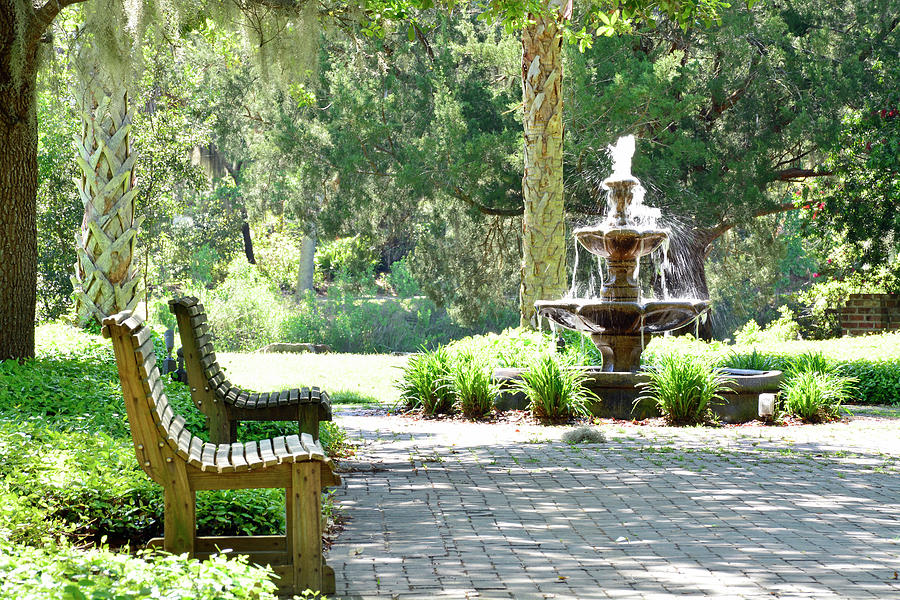 Beaufort South Carolina Garden Fountain  Photograph by Bruce Gourley