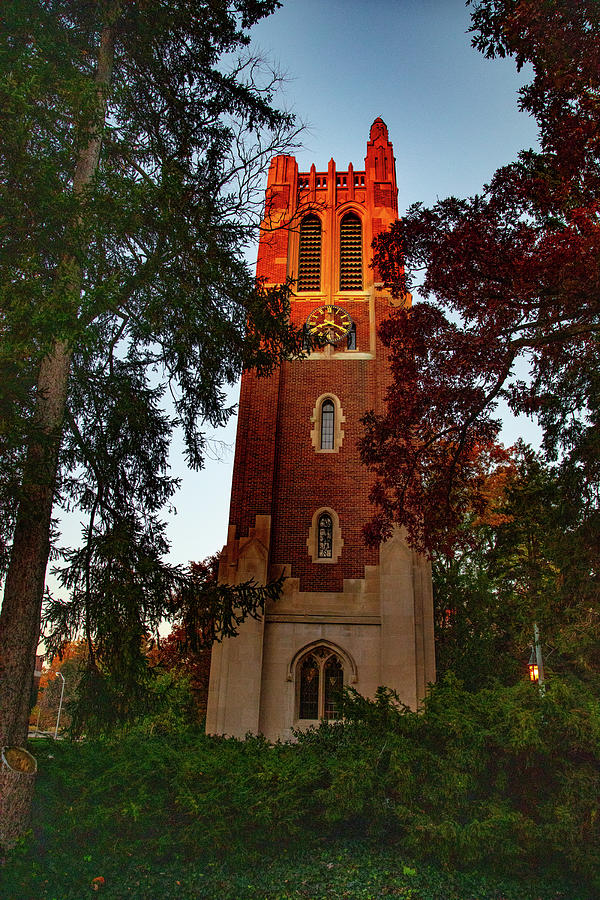 Beaumont Tower on the Michigan State University campus at sunrise Photograph by Eldon McGraw