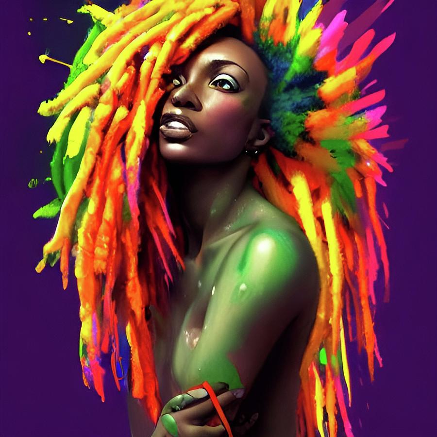 Beautiful African Rasta Woman Digital Art by Artsyhands Fine Art America