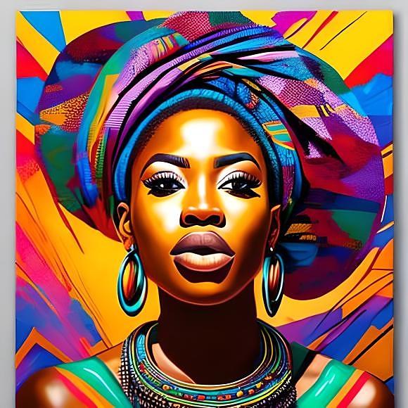 Beautiful African Woman, Graffiti Style By French Artist Snake Digital ...