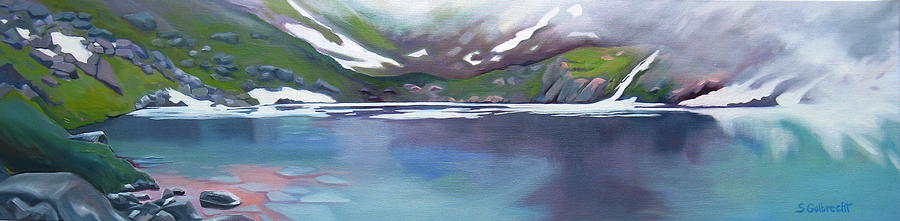 Beautiful Alpine Lake Painting by Shirley Galbrecht