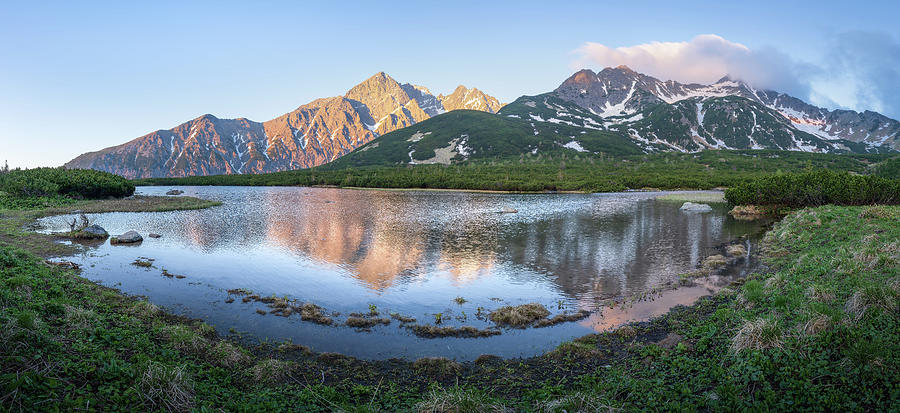 Beautiful alpine sunrise from High Tatras in Slovakia  Photograph by Peter Kolejak