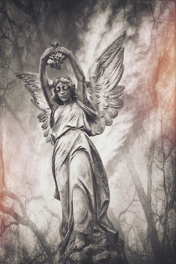 Beautiful Angel Historic Cemeteries of Scotland Vintage  Photograph by Carol Japp