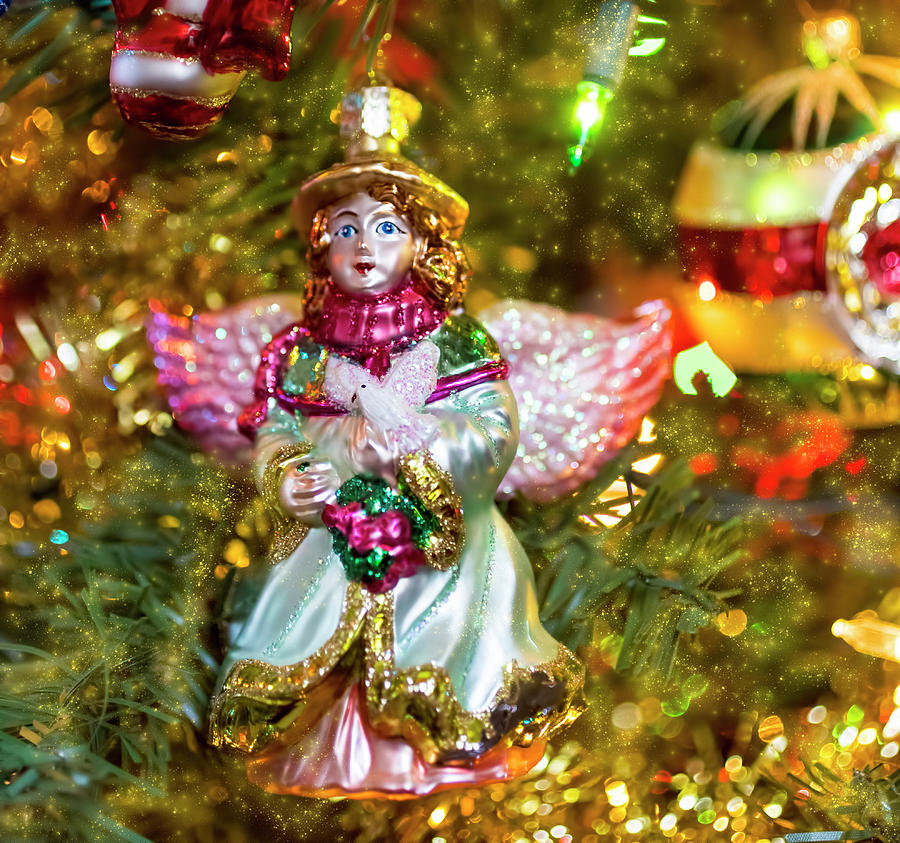 Beautiful Angel On Christmas Tree Photograph by Garry Gay