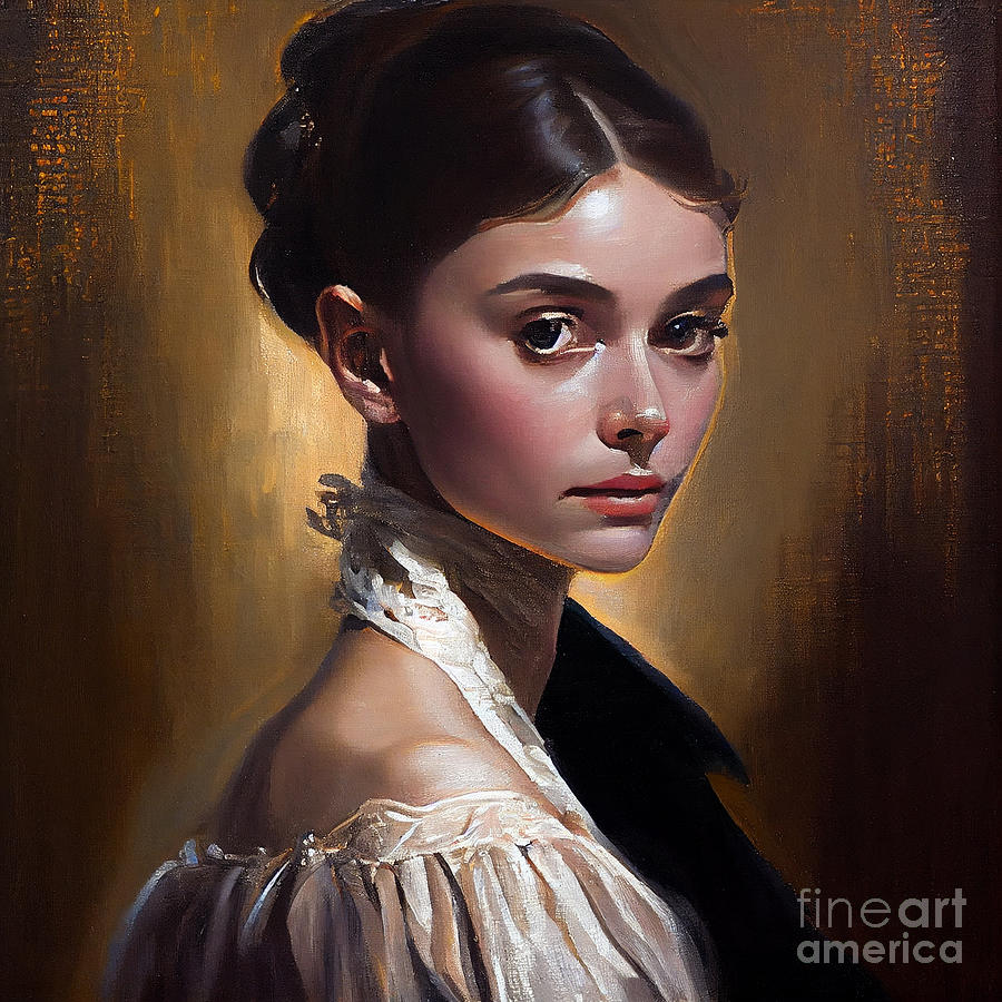 Beautiful  Audrey  Hepburn  Fan  By  Titian  Tiziano   By Asar Studios Digital Art
