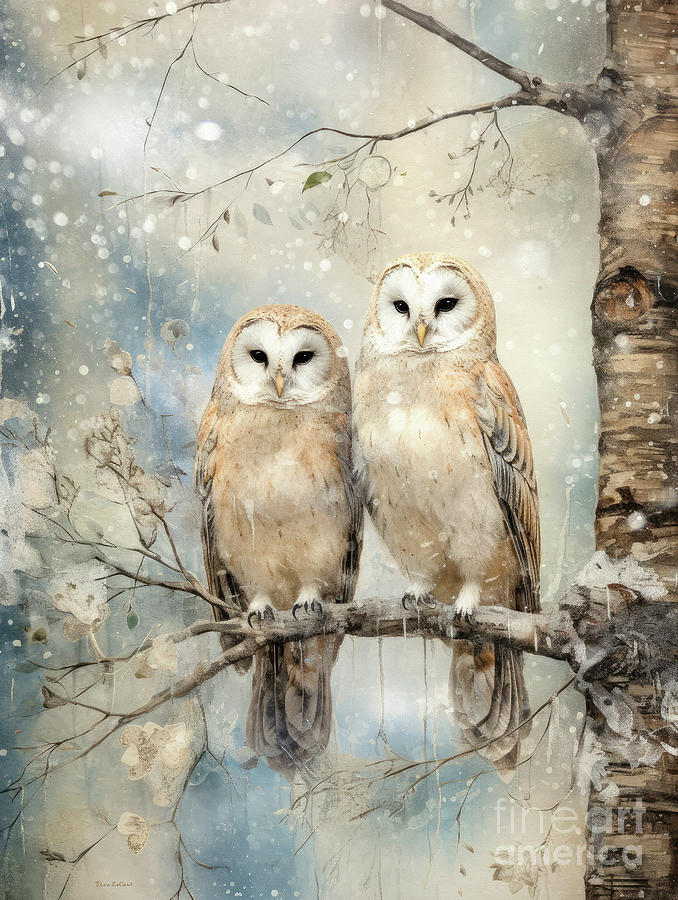 Beautiful Barn Owls Digital Art by Tina LeCour