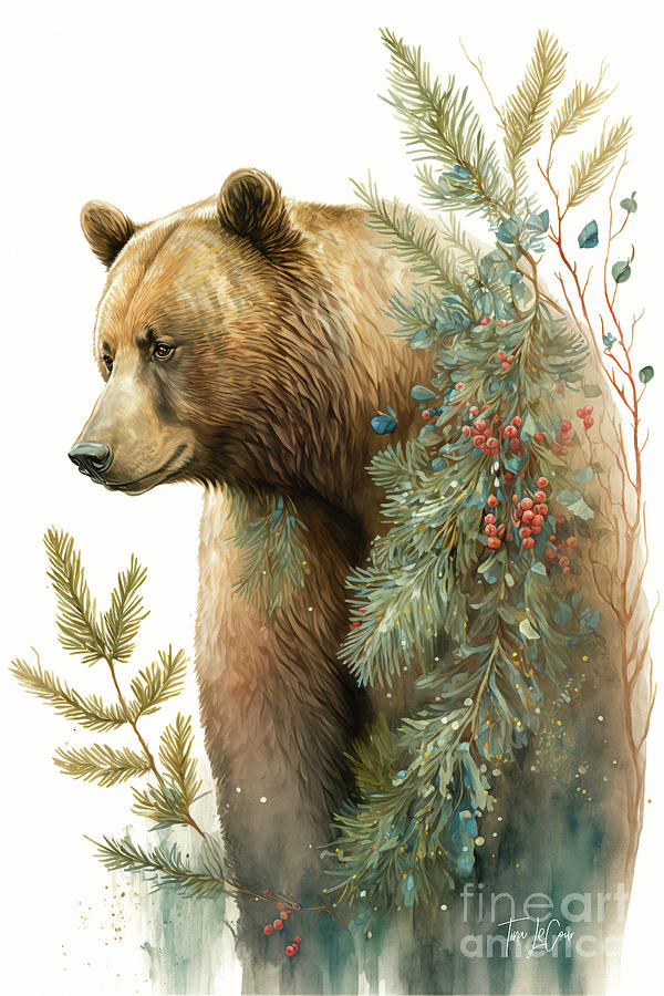 Beautiful Bear 2 Painting by Tina LeCour