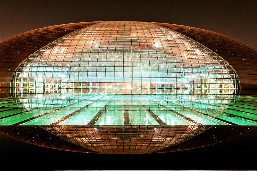 Beautiful Beijing Opera House at Night, Beijing,China Photograph by Pavliha