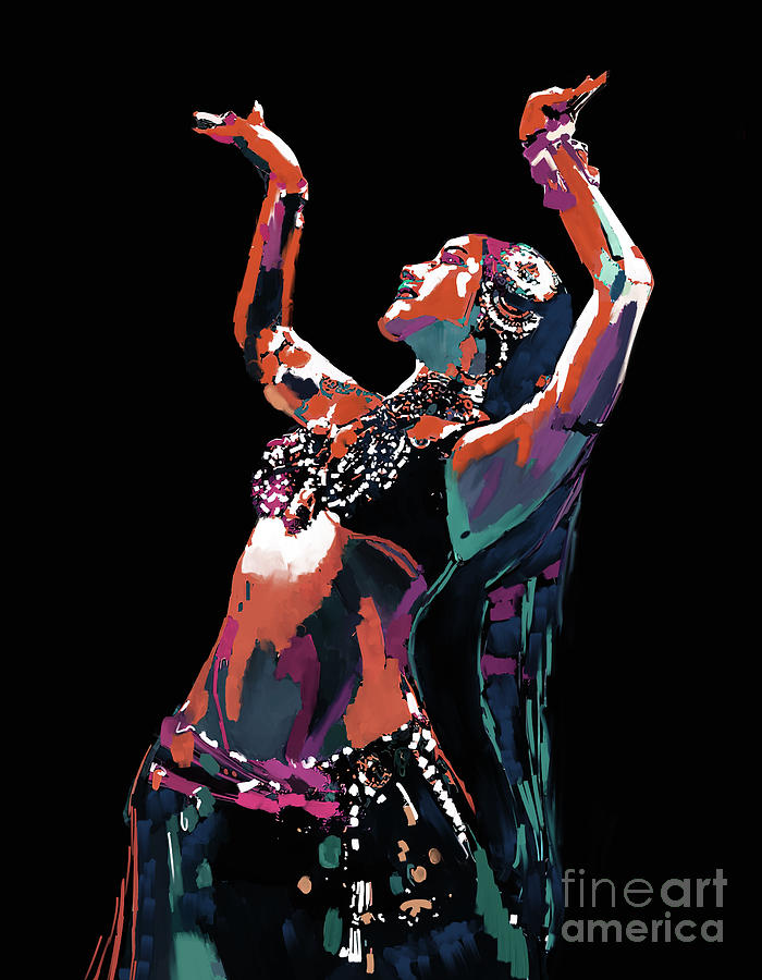 Beautiful Belly dancer pose  Painting by Gull G
