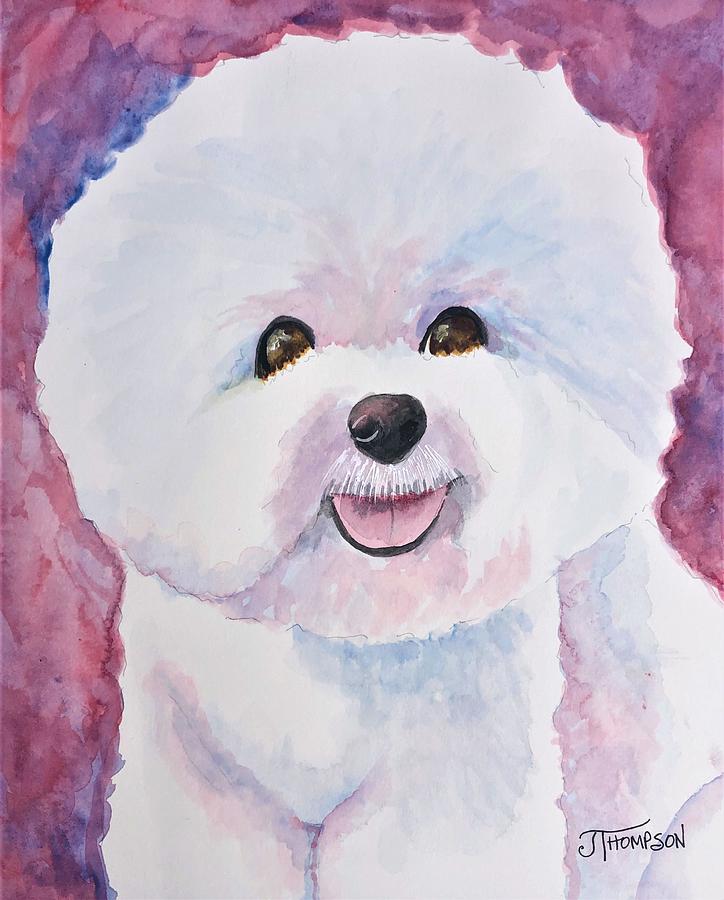 Bichon Painting - Beautiful Bichon by Judy Thompson Bichon Painting - Beautiful Bichon by Judy Thompson