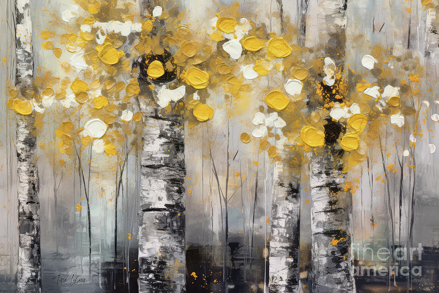 Beautiful Birch Trees Painting by Tina LeCour
