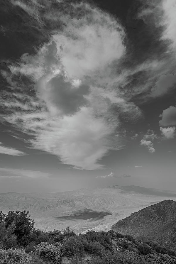 Beautiful Black and White Desert Monsoon Cloud Formation - San Diego County Laguna Mountains Photograph by TM Schultze