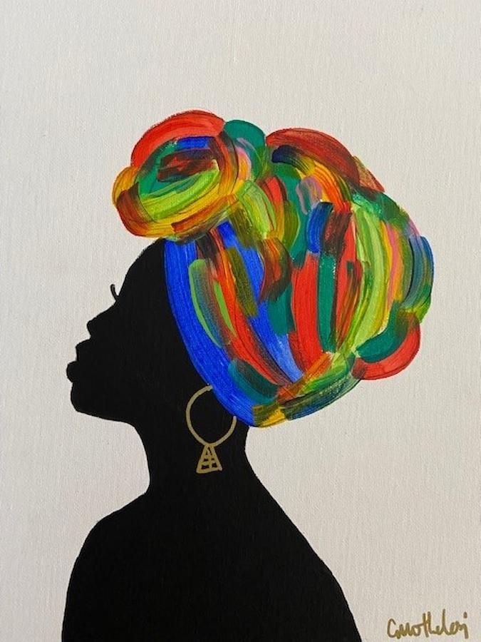 Beautiful Black Woman Painting by Cassandra Mothelesi - Fine Art America