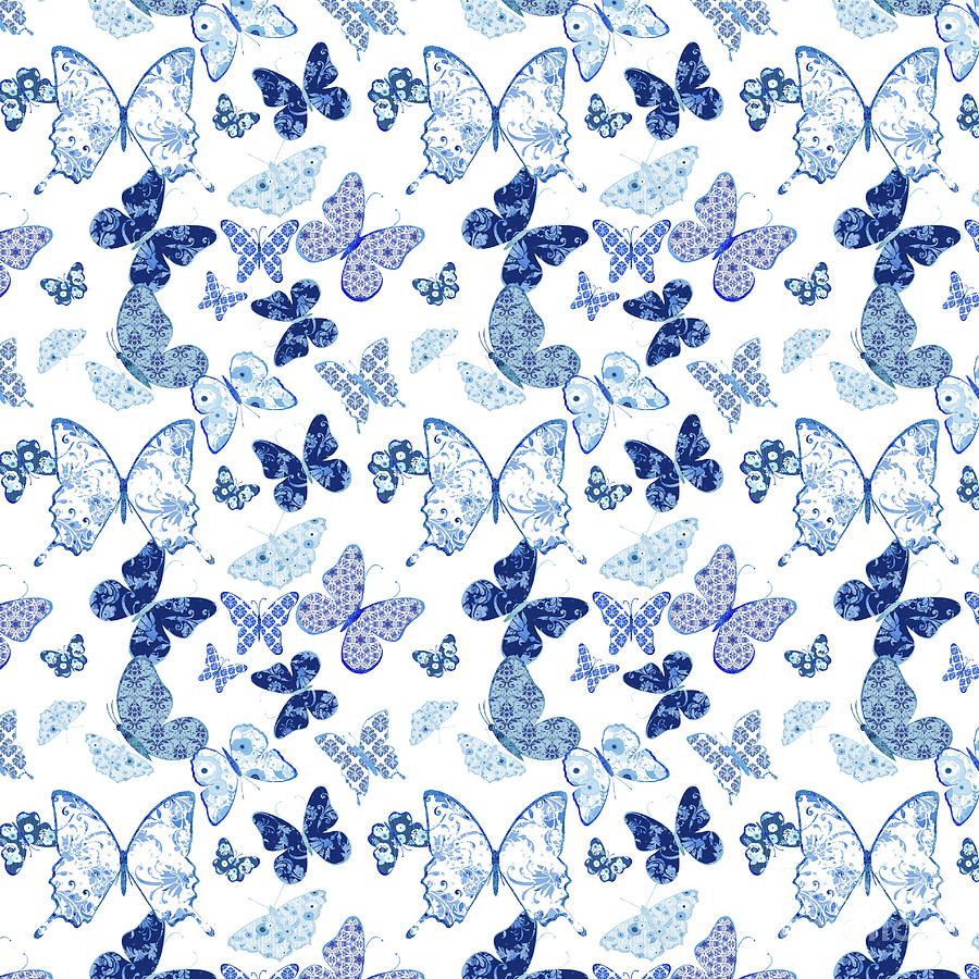 Beautiful Blue Butterflies A Digital Art by Jean Plout