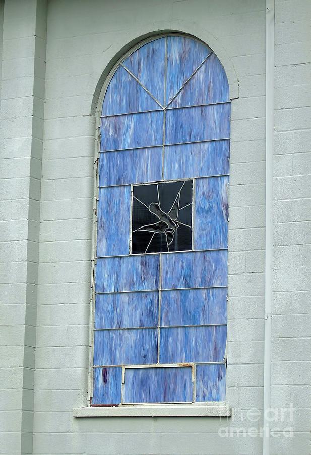 Beautiful Blue Church Window Photograph by D Hackett