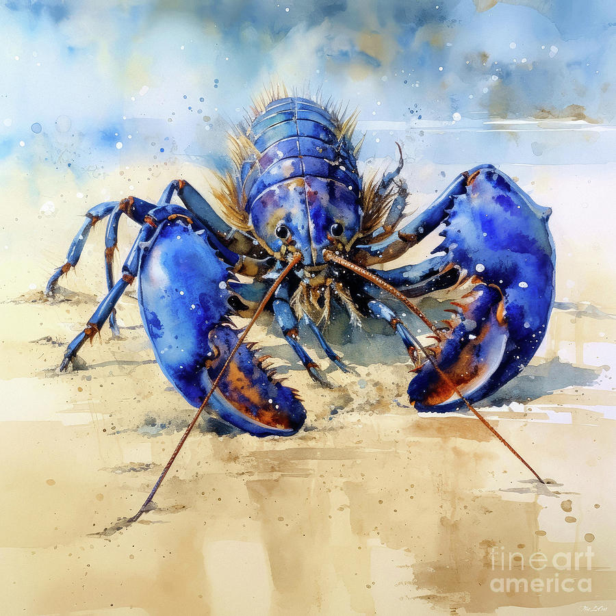 Beautiful Blue Lobster Painting