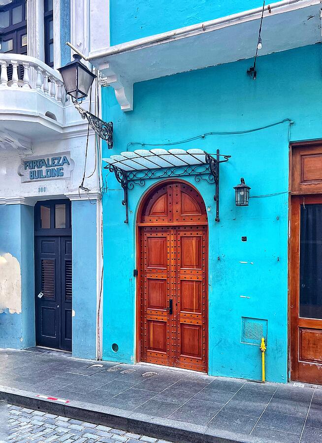 Beautiful Blues on Fortaleza Street in San Juan Puerto Rico Photograph by Carla Parris