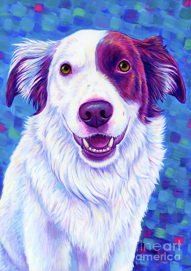 Beautiful Border Collie Painting by Rebecca Wang