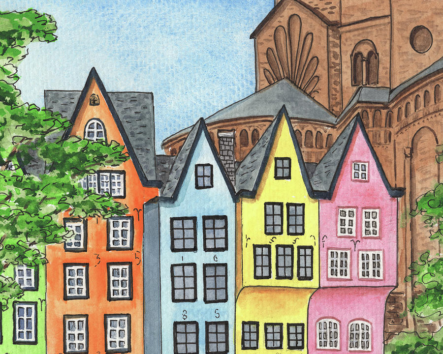 Beautiful Buildings Of Germany Watercolor  Painting by Irina Sztukowski