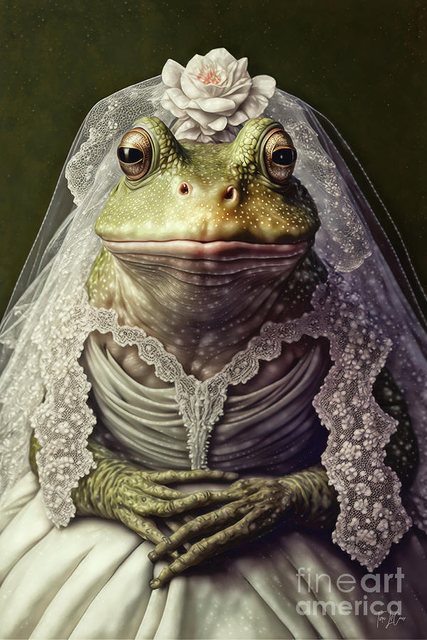 Beautiful Bullfrog Bride Painting by Tina LeCour