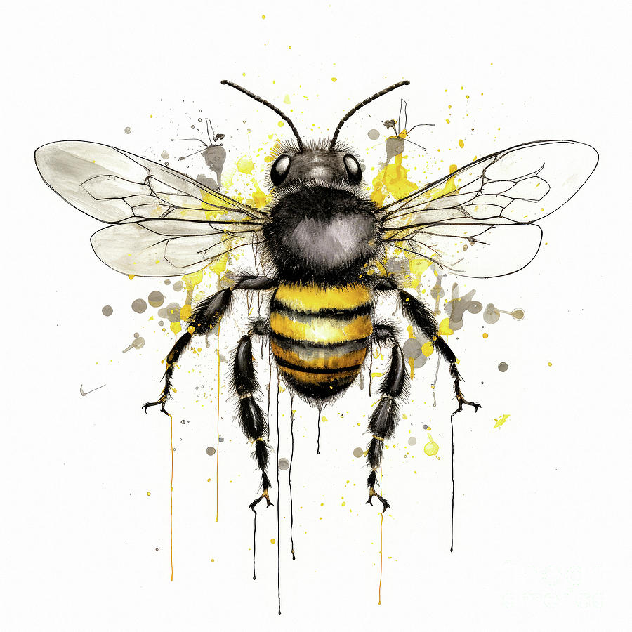Beautiful Bumble Bee Painting by Tina LeCour