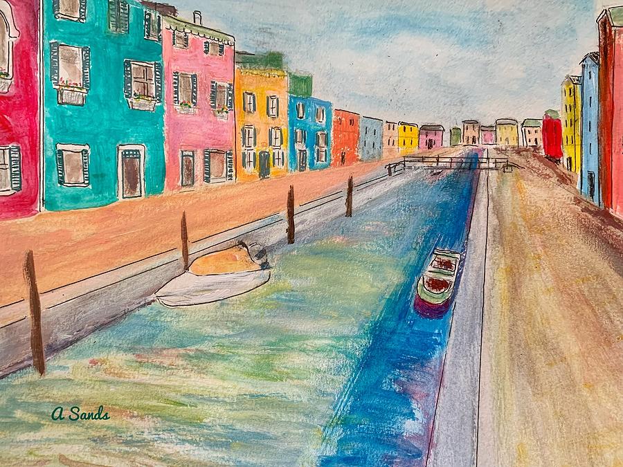 Beautiful Burano Painting by Anne Sands