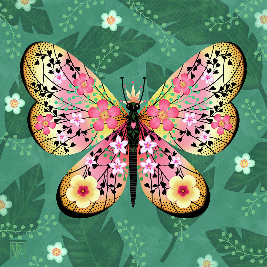 Beautiful Butterfly Blessing Digital Art by Valerie Drake Lesiak