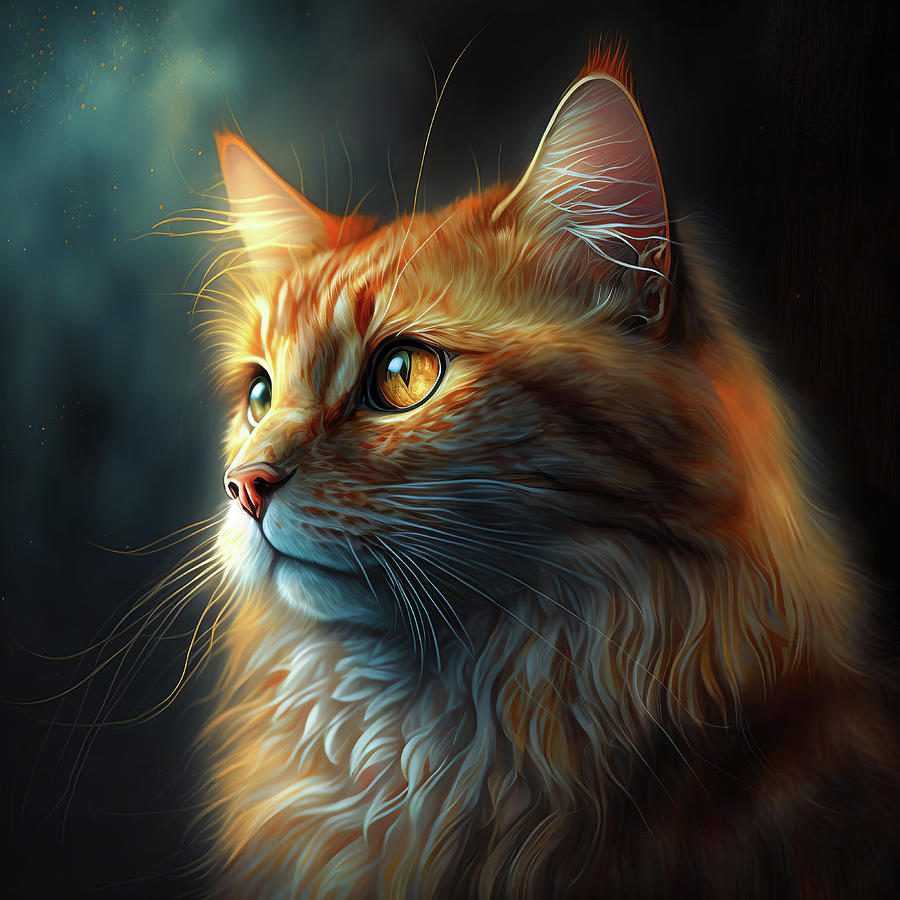 Beautiful Cat Portrait Digital Art by Matthias Hauser - Fine Art America