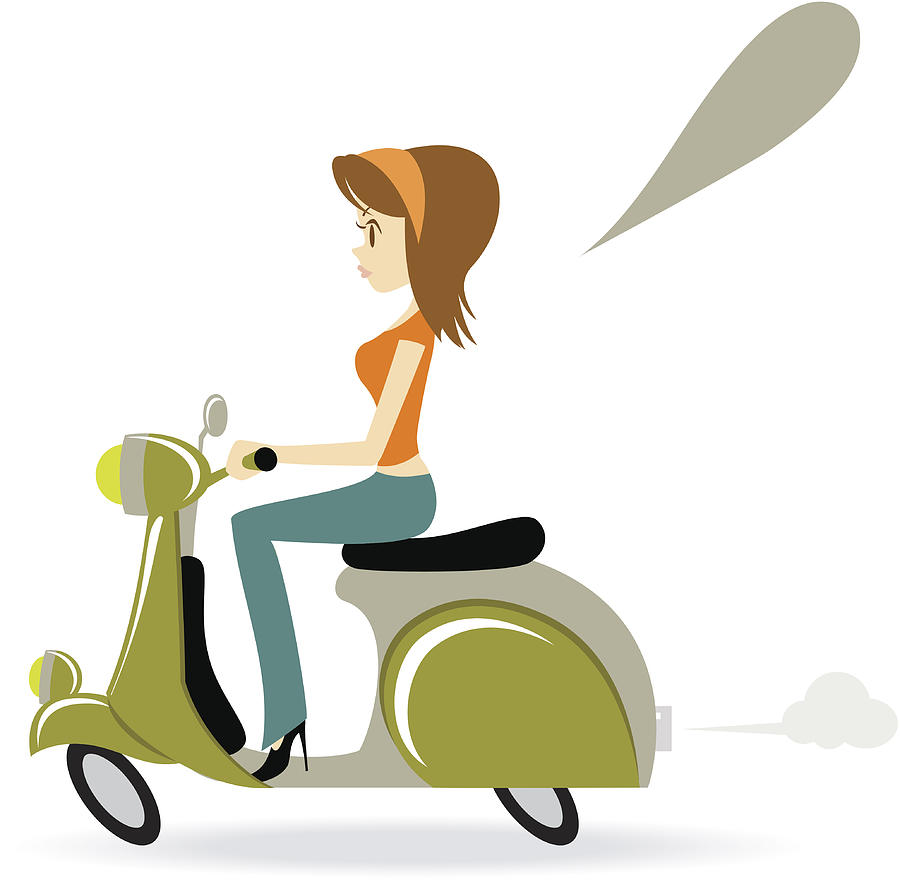 Beautiful Cool Girl Riding A Motorcycle Drawing by Alashi