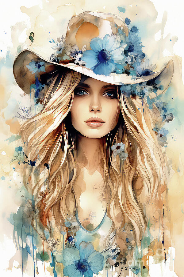 Beautiful Cowgirl Sienna Painting by Tina LeCour Beautiful Cowgirl Sienna Painting by Tina LeCour