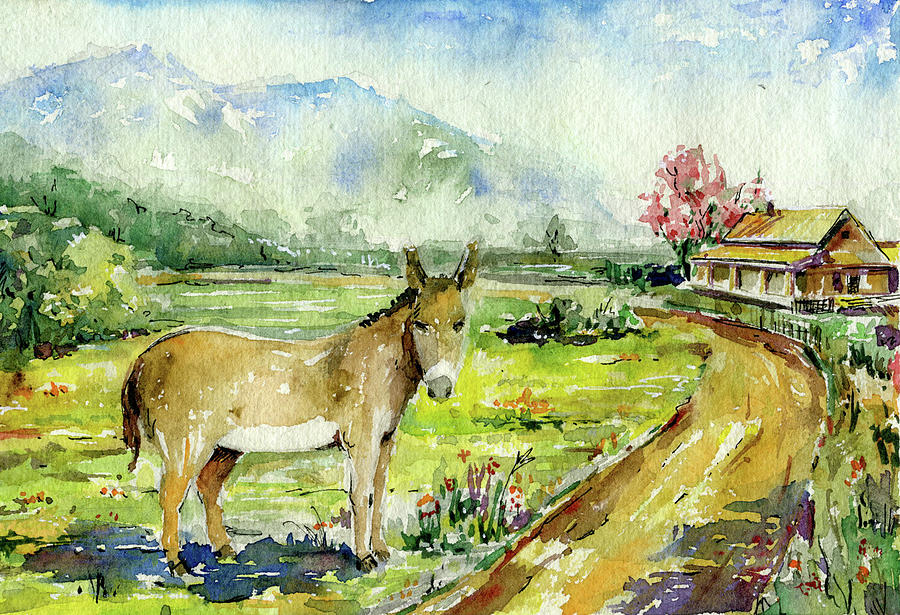 Landscape Painting - Beautiful Day in Spanish village by Dimi
