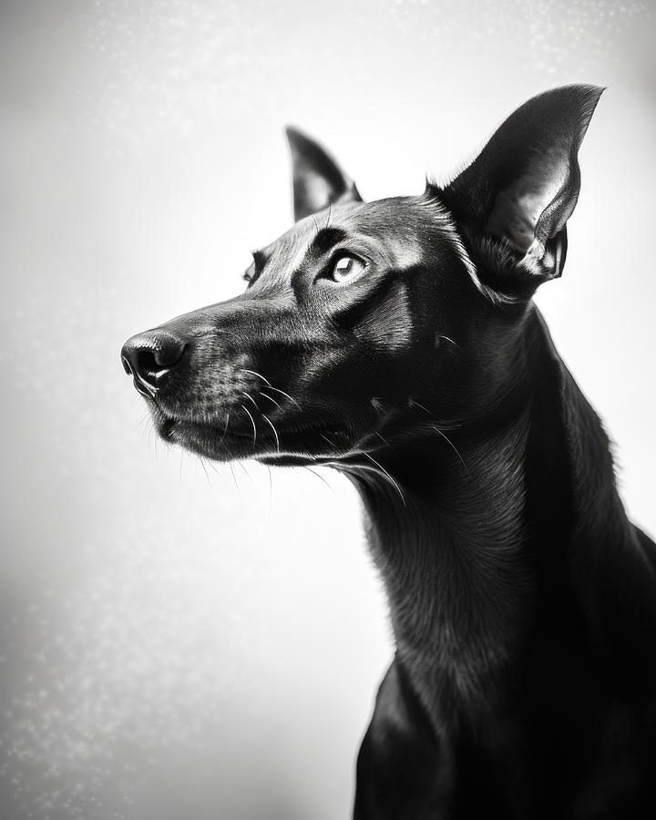 Beautiful dog looking up Digital Art by Oscar Machuca - Fine Art America