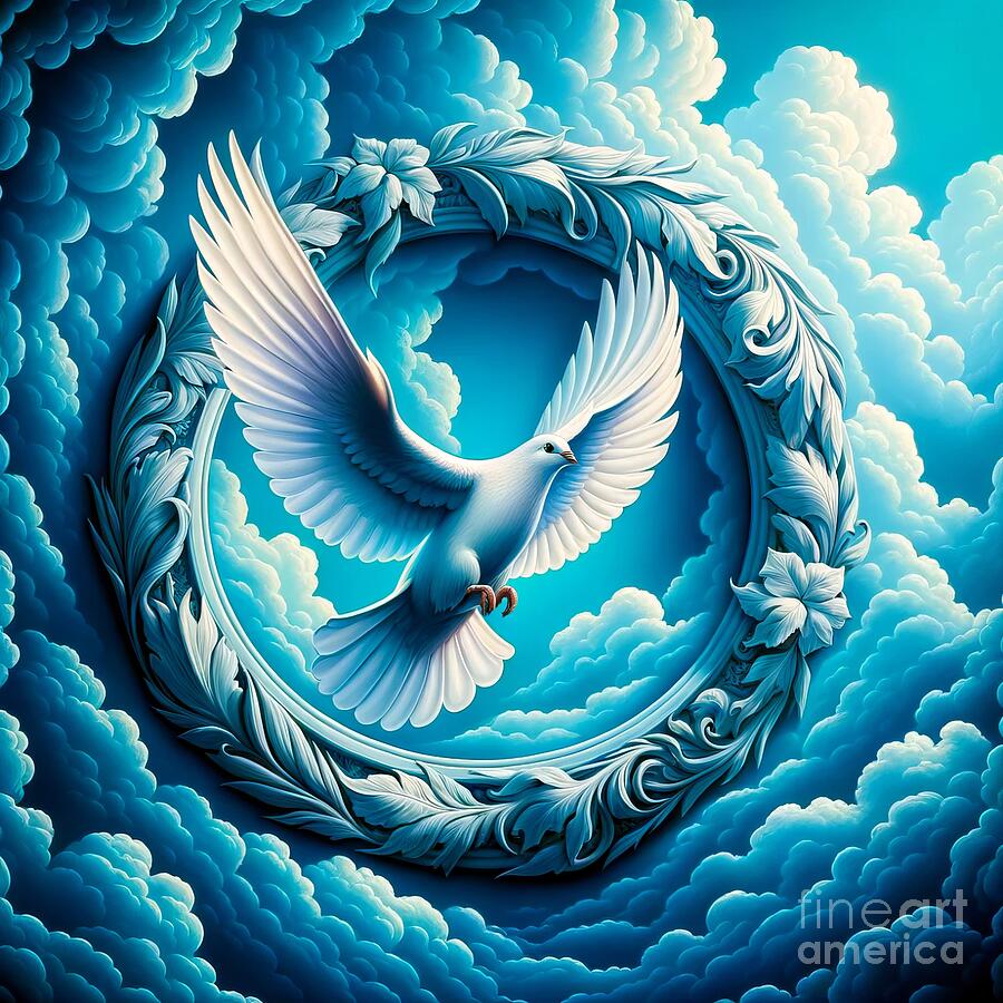 Dove Digital Art - Beautiful Dove Representation of The Holy Spirit by Rose Santuci-Sofranko