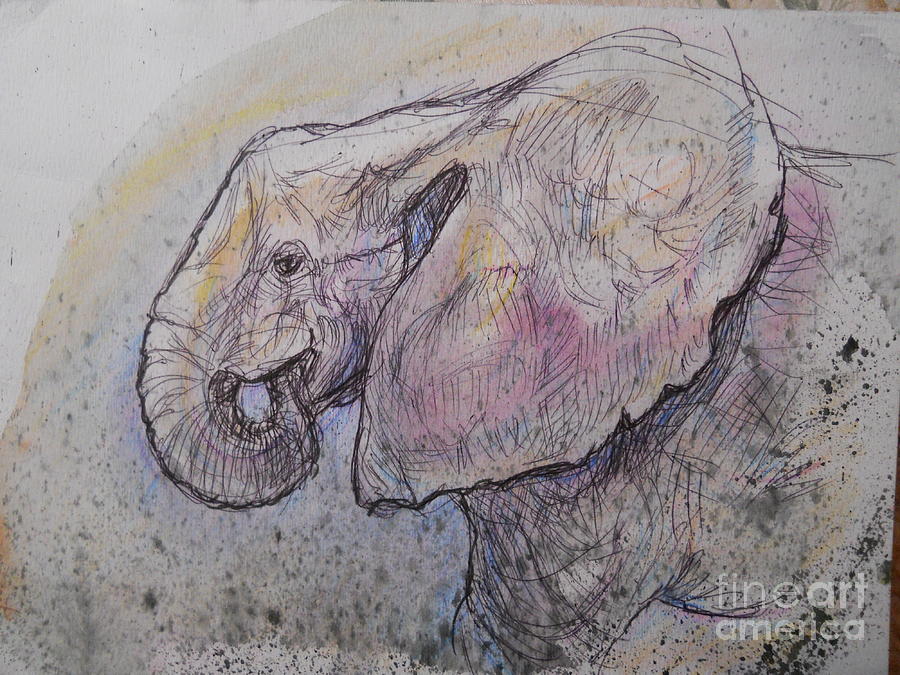 Beautiful elephant wildlife art Painting by M c Sturman