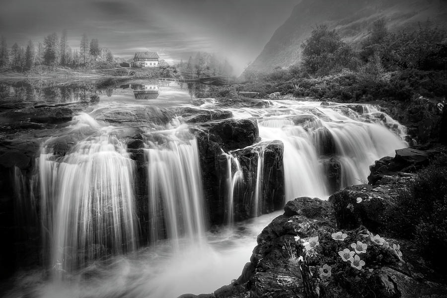 Beautiful Fairy Pools Scotland Black and White Photograph by Debra and Dave Vanderlaan