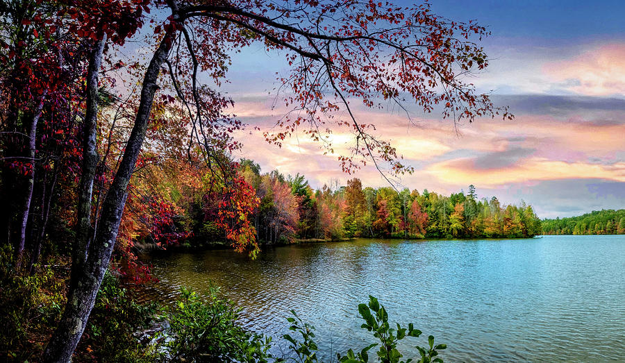 Beautiful Fall Colors at Indian Boundary Lake Photograph by Debra and Dave Vanderlaan