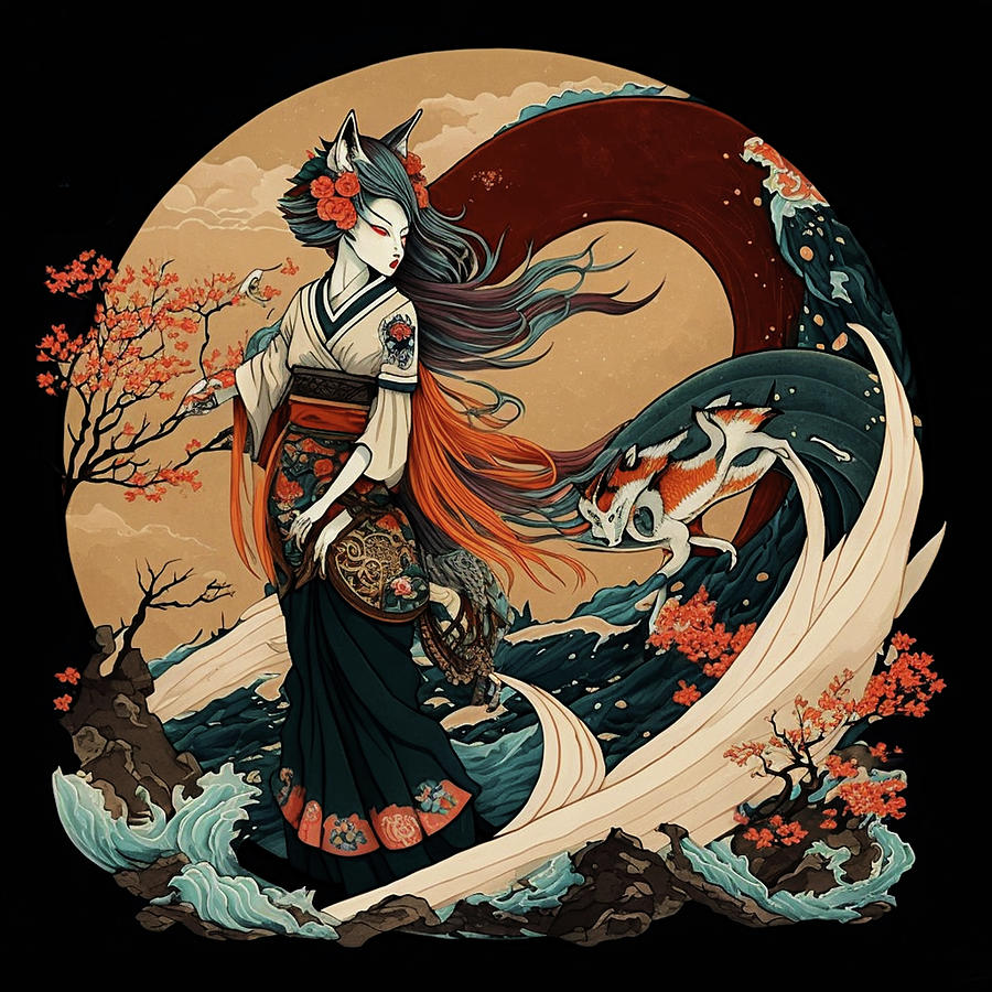 Beautiful Fox Girl Design Art Digital Art by Kailooma X TheDol - Fine ...