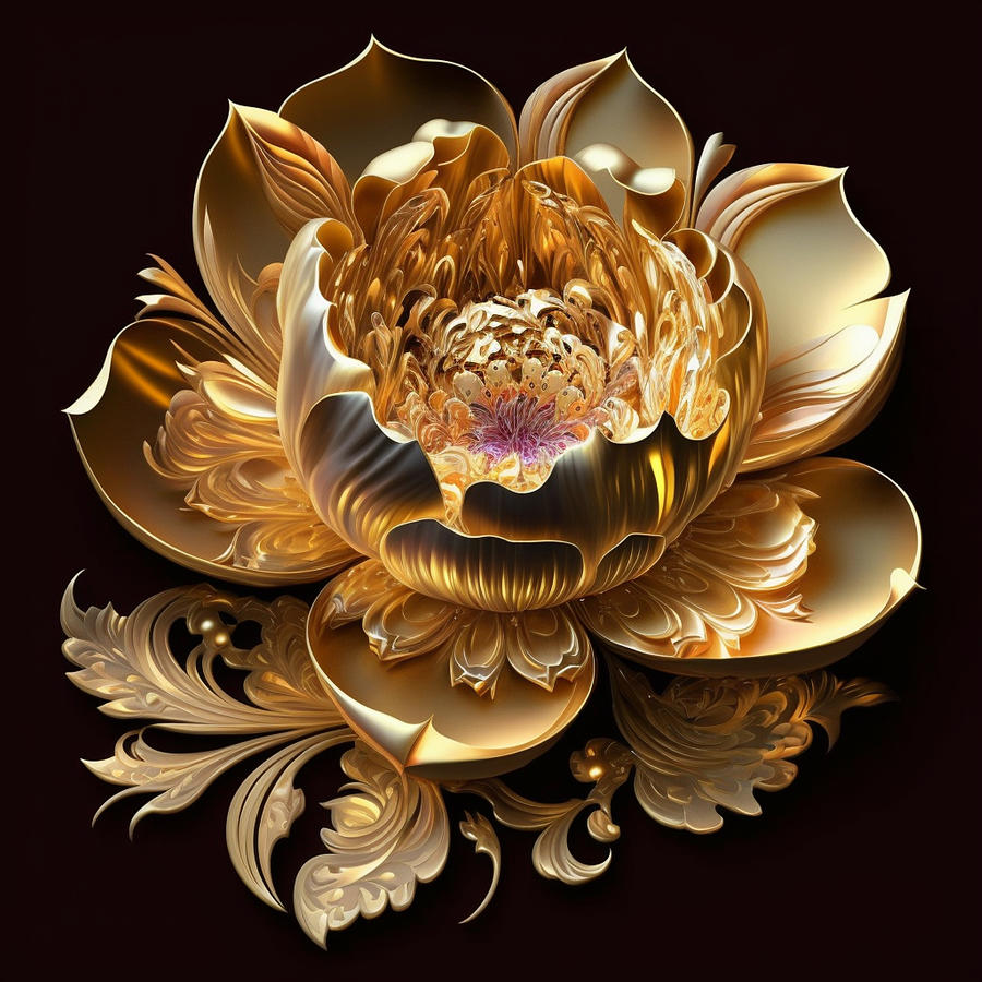 Beautiful Golden Peony 3d Digital Art By Natsyz Fine Art America 2788