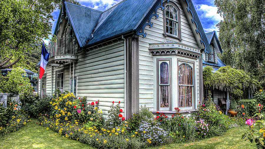 Beautiful House in Akaroa, New Zealand Photograph by David Morehead