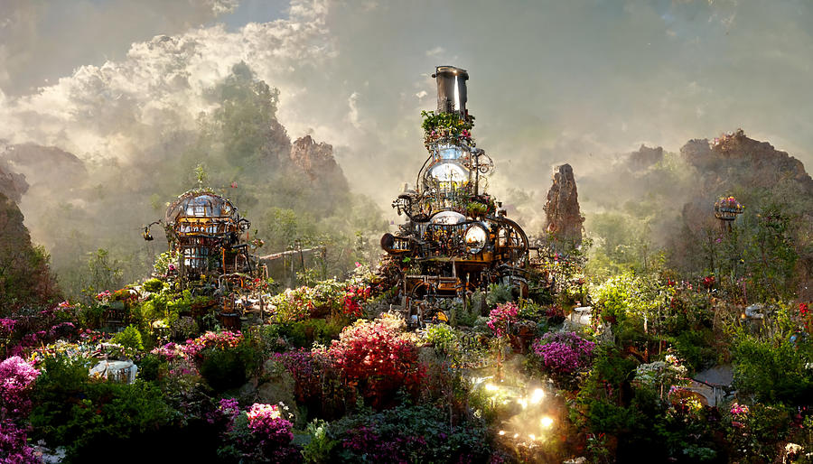 Beautiful Huge Steampunk Garden With Tall Colored Cryst 39a16d8f 47e1 ...