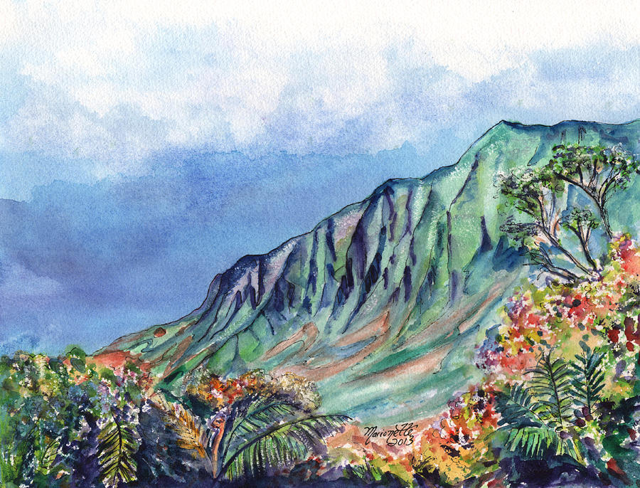 Beautiful Kalalau Valley Painting by Marionette Taboniar